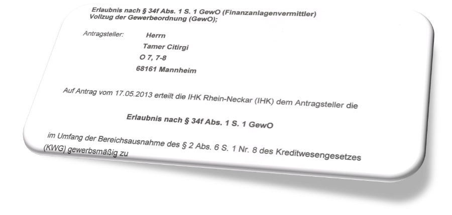 Erlaubnis Finanzanlagenvermittler